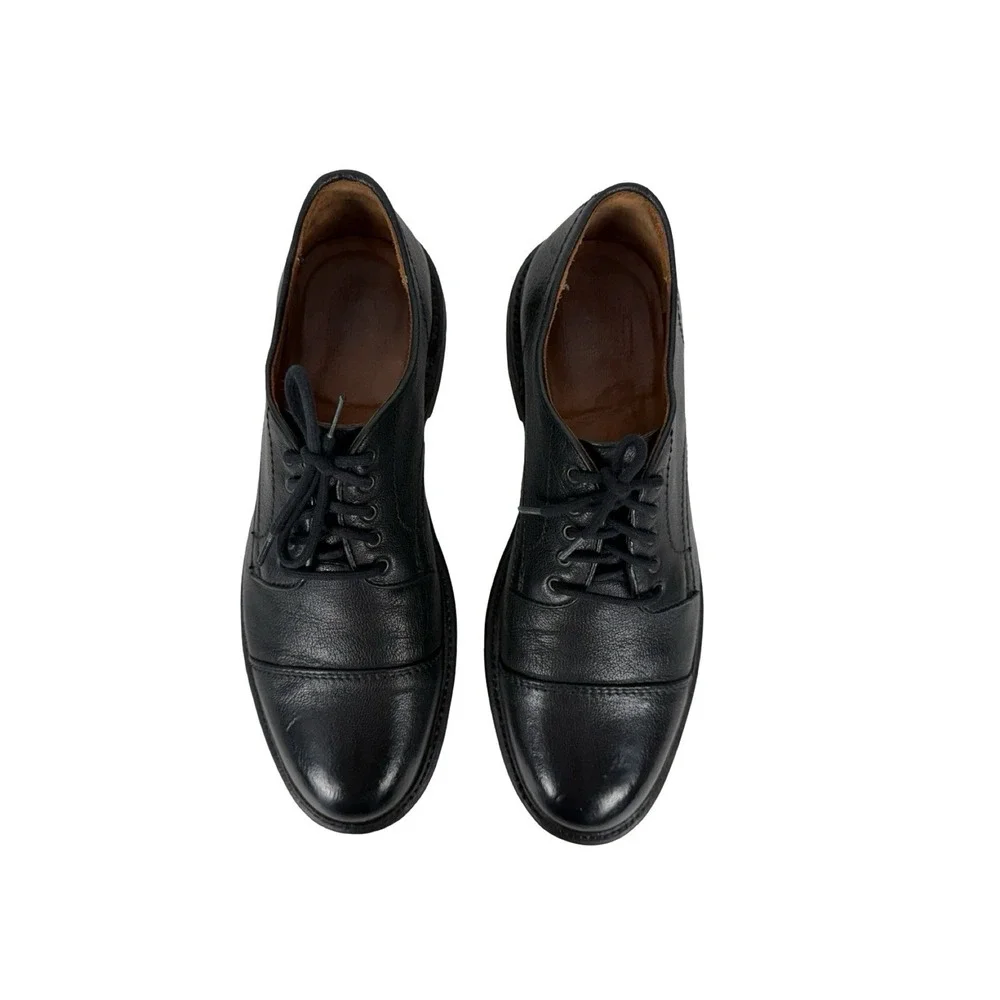 Frye Mens 10 D Shoes Jack Black Leather Cap Toe Casual Pebble Grain Textured